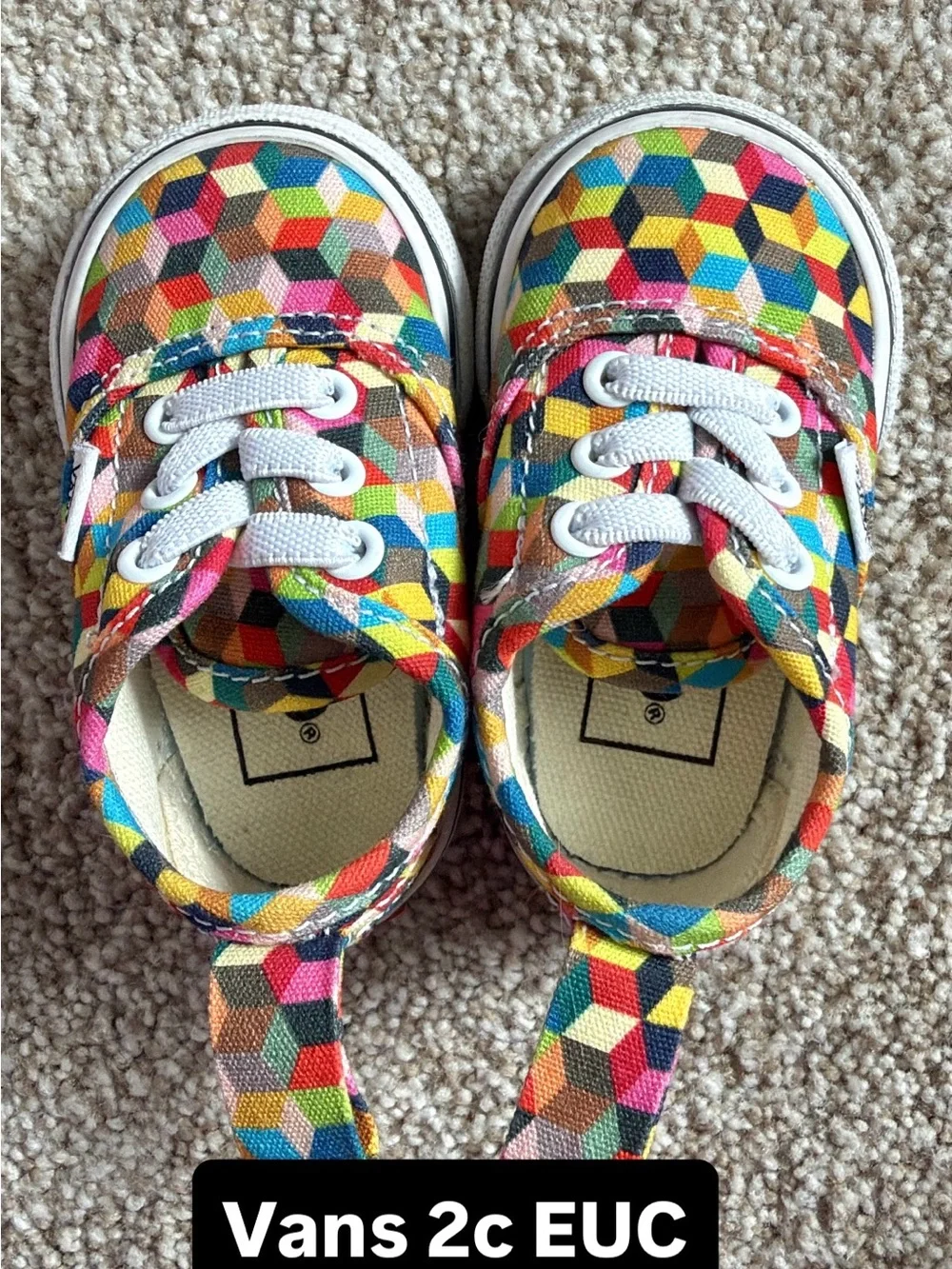 Baby Vans Rainbow Multicolor Geometric 3d check